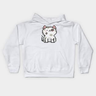 Pixel Quiet White Milk Cow Cat 57 Kids Hoodie